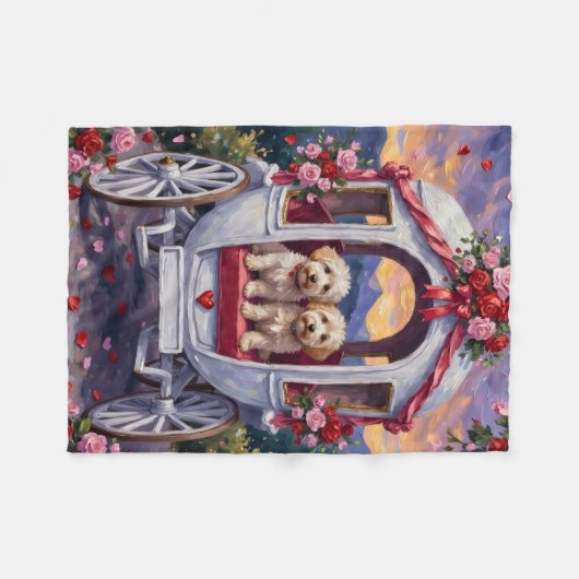 Bichon Frise Dog Valentine's Day Fleece Deken (Voorkant (Horizontaal))