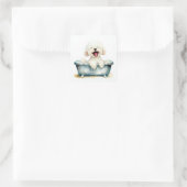 Bichon Frise Dog Vierkante Sticker (Tas)