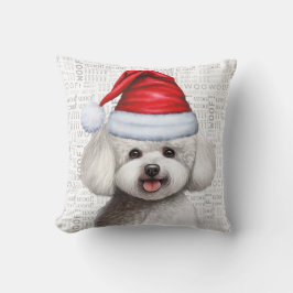 Bichon Frise Dog Waterverf Christmas Kussen