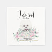 Bichon Frise Dog Wedding Cocktail Napkins Servet (Voorkant)