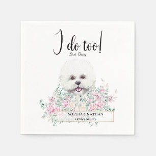 Bichon Frise Dog Wedding Cocktail Napkins Servet