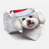 Bichon Frise Dog Woof Christmas Pet Lover Stropdas (Opgerold)