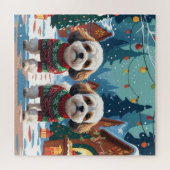 Bichon Frise Dogs Christmas Snow Holiday Legpuzzel (Horizontaal)