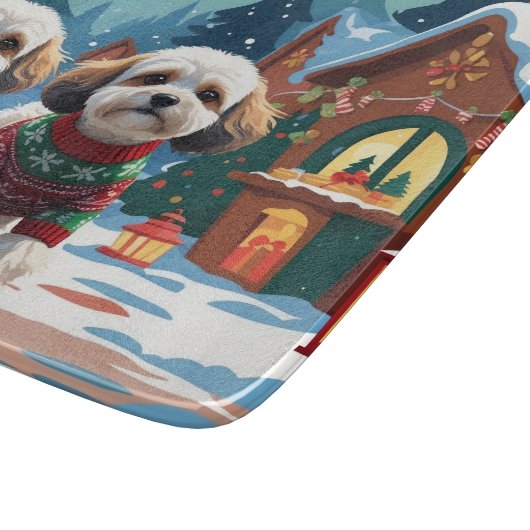 Bichon Frise Dogs Christmas Snow Holiday Snijplank (Hoek)