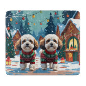 Bichon Frise Dogs Christmas Snow Holiday Snijplank (Voorkant)
