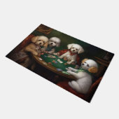 Bichon Frise Dogs Spelen Poker Art Deurmat (Schuin)