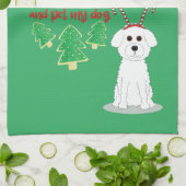 Bichon Frise en kerstkoekje Humor Theedoek (Gevouwen)