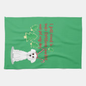 Bichon Frise en kerstkoekje Humor Theedoek (Horizontaal)