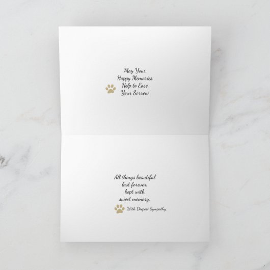 Bichon Frise en zijn Blue Dogwood Sympathy Kaart (Binnen)