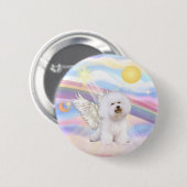 Bichon Frise Engel Ronde Button 5,7 Cm (Voorkant /achterkant)