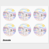 Bichon Frise engel Ronde Sticker (Vel)