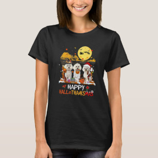 Bichon Frise Fijne Hallothanksmas Halloween Dankze T-shirt