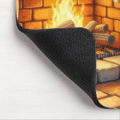 Bichon Frise Fireplace with Christmas Lights Muismat (Hoek)