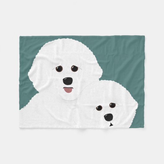 Bichon Frise Fleece Blanket (Voorkant (Horizontaal))