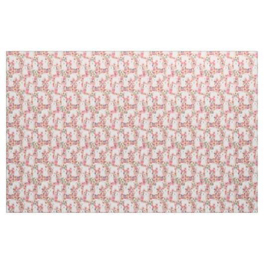 Bichon Frise floraals roze Stof (Fat Quarter)