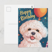 Bichon Frise Gefeliciteerd Briefkaart (Voorkant / Achterkant)