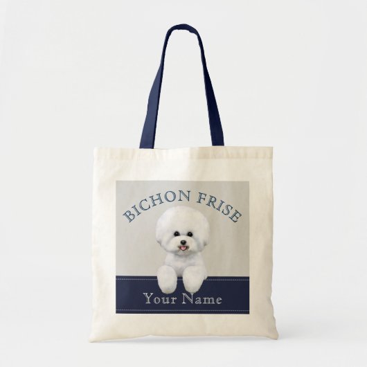 Bichon Frise geïllustreerde Canvas tas (Voorkant)
