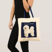 Bichon Frise geïllustreerde Canvas tas (Voorkant (product))