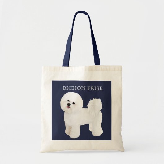 Bichon Frise geïllustreerde Canvas tas (Voorkant)