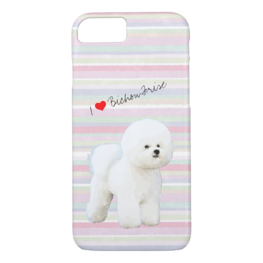 Bichon Frise geïllustreerde mobiele telefoondraagt Case-Mate iPhone Case (Achterkant)