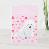 Bichon Frise Geïllustreerde Valentijnsdag Kaart (Voorkant)