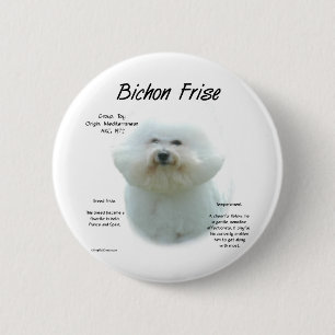 Bichon Frise Geschiedenis; Alles over Bichon Frise Ronde Button 5,7 Cm