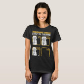 Bichon frise gids voor training Zitten neer Fetch T-shirt (Voorkant volledig)