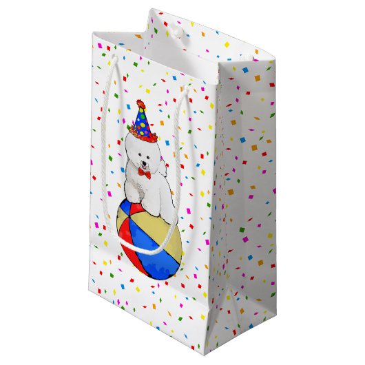  Bichon Frise Gift Bag Klein Cadeauzakje (Voorkant Gekanteld)