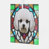 Bichon Frise "Glas in lood" Glas Ornament (Voorkant links)