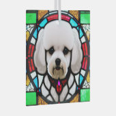 Bichon Frise "Glas in lood" Glas Ornament (Voorkant Rechts)