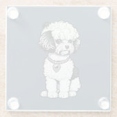 Bichon Frise Glazen Onderzetter (Achterkant)