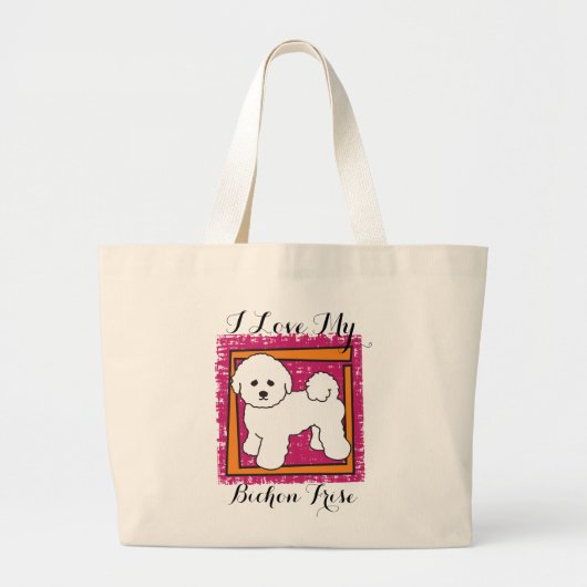 BICHON FRISE GROTE TOTE BAG (Voorkant)