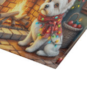 Bichon Frise Haard met Kerstverlichting Snijplank (Hoek)