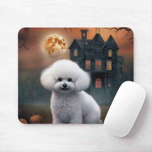 Bichon Frise Halloween eng  Muismat (Met muis)