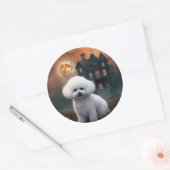 Bichon Frise Halloween eng  Ronde Sticker (Envelop)