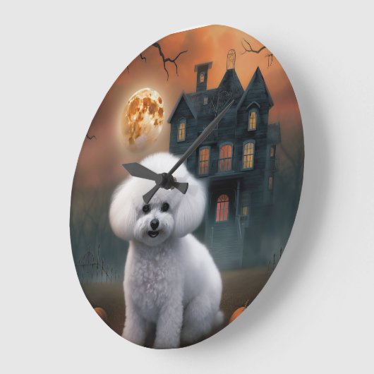 Bichon Frise Halloween Engverig Grote Klok (Hoek)