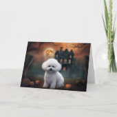 Bichon Frise Halloween Griezelen Kaart (Voorkant)