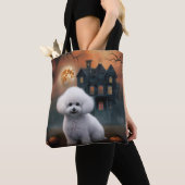 Bichon Frise Halloween Griezelen Tote Bag (Dichtbij)