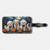 Bichon Frise Halloween Griezelig Bagagelabel (Achterkant horizontaal)