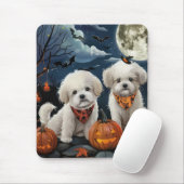 Bichon Frise Halloween Griezelig Muismat (Met muis)