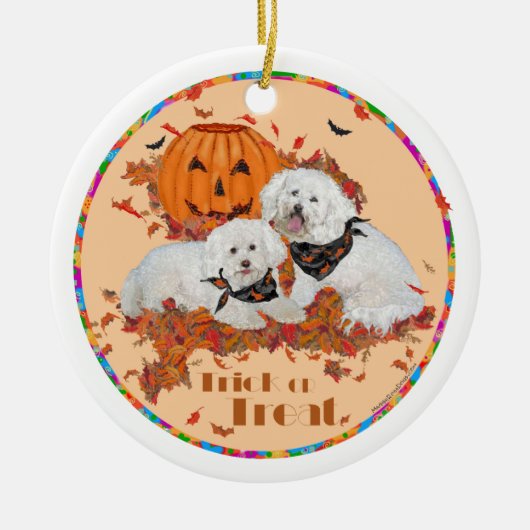 Bichon Frise Halloween Keramisch Ornament (Voorkant)