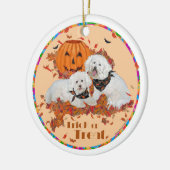 Bichon Frise Halloween Keramisch Ornament (Links)