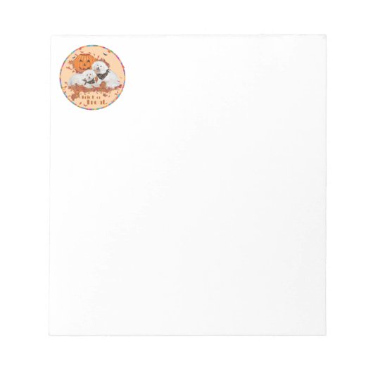 Bichon Frise Halloween Notitieblok (Voorkant)