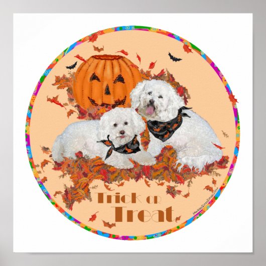 Bichon Frise Halloween Poster (Voorkant)