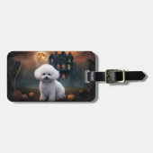 Bichon Frise Halloween Scary Bagagelabel (Voorkant horizontaal)