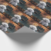 Bichon Frise Halloween Scary Cadeaupapier (Hoek)