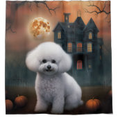 Bichon Frise Halloween Scary Douchegordijn (Voorkant)