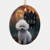 Bichon Frise Halloween Scary Keramisch Ornament (Rechts)