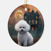 Bichon Frise Halloween Scary Keramisch Ornament (Links)