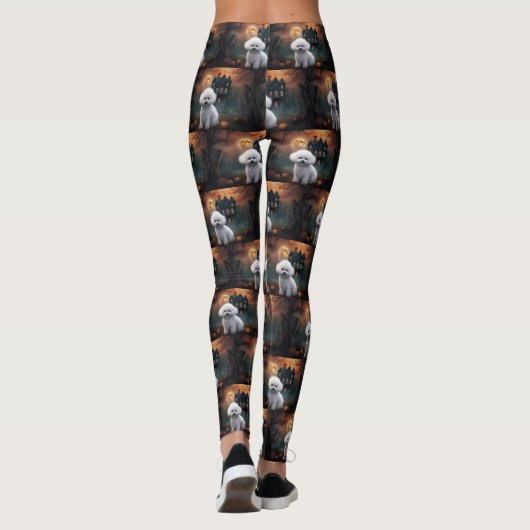 Bichon Frise Halloween Scary Leggings (Achterkant)